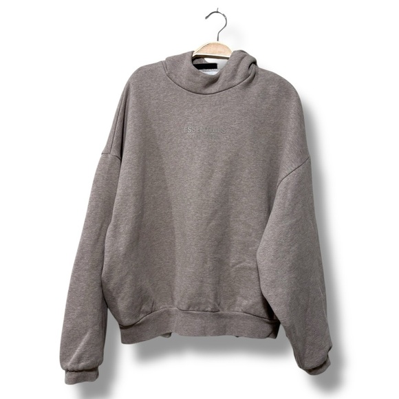 NWT ESSENTIALS Fear Of God Taupe Brown Grey Oversized Hoodie Sweatshirt Small - Picture 3 of 11